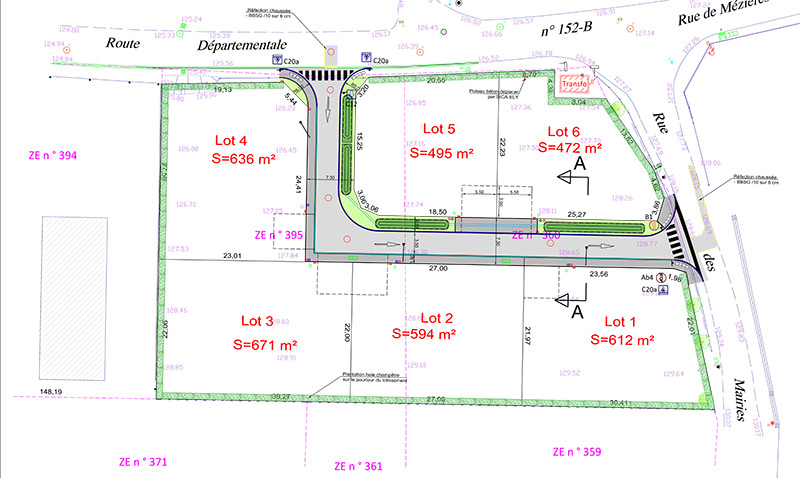 Plan terrain Clos du Parc à Dreux