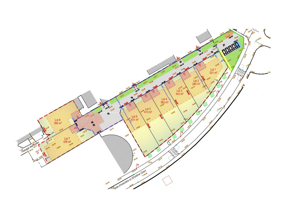 Plan du passage des buttes à Dreux